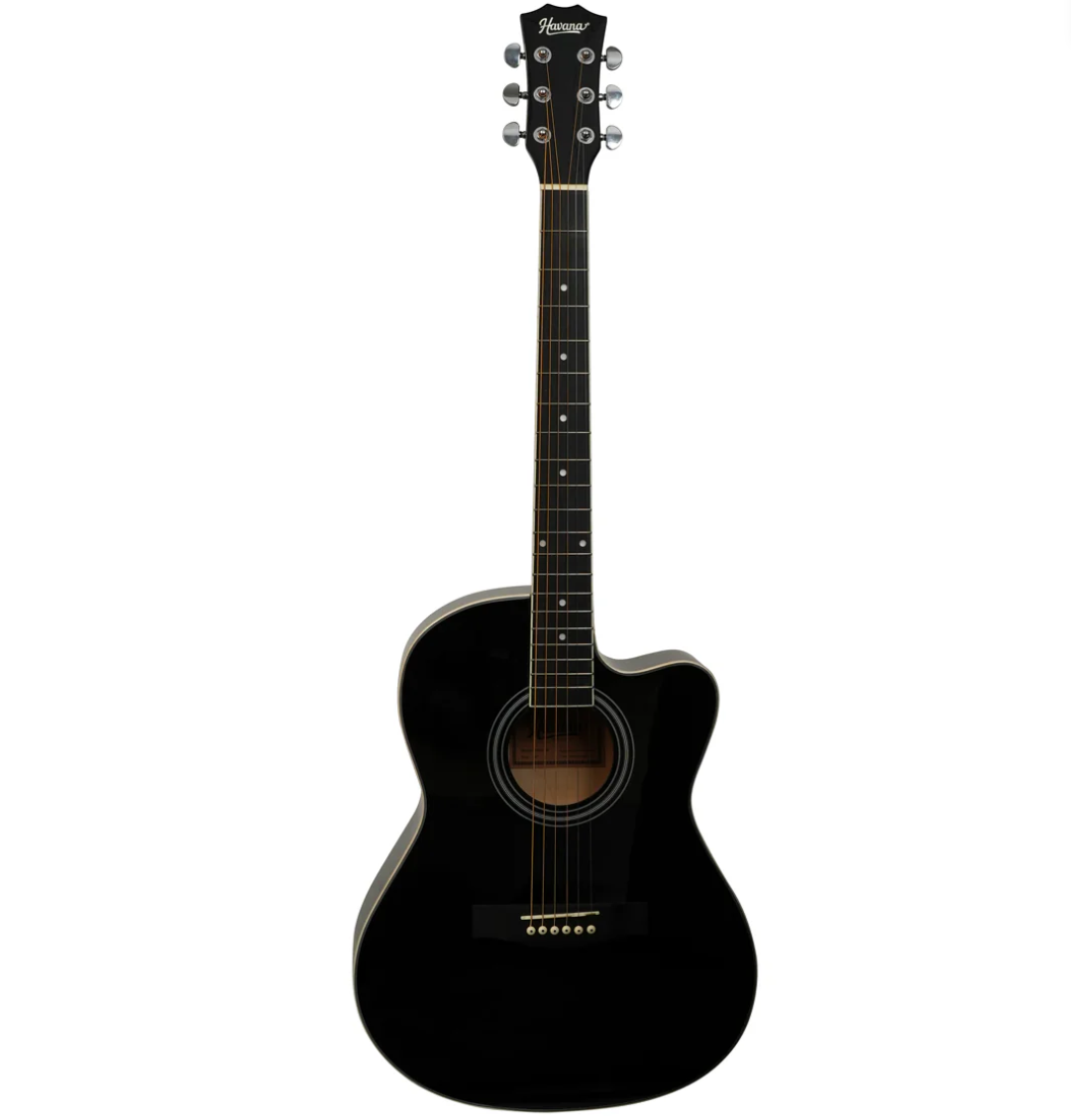 HAVANA CUTWAY ACOUSTIC GUITAR - 39" HAC-39BLK