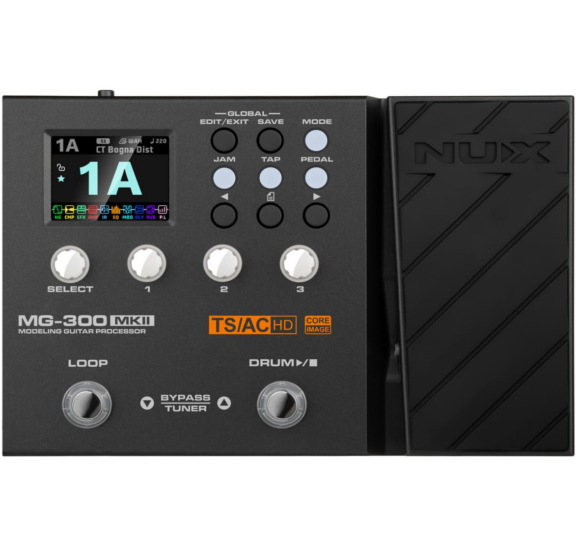 NUX MG-300 MKII Multi Effects Pedal, 36 IRs, 27 AMPs, 45 Effects, Versatile I/O, Live Streaming