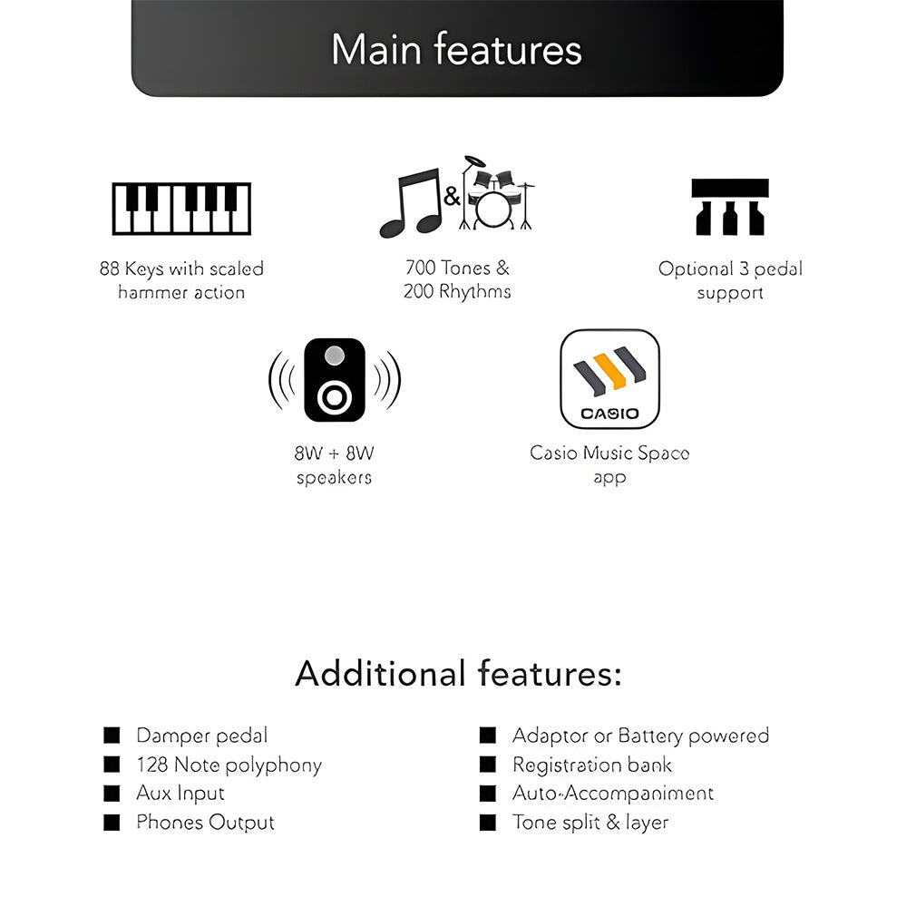 CASIO DIGITAL PIANO CDP-S360