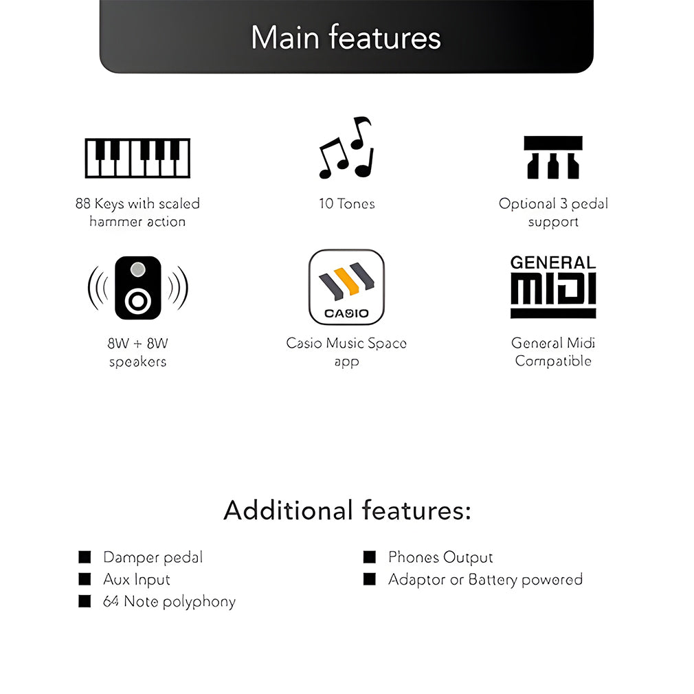 CASIO DIGITAL PIANO CD-S160